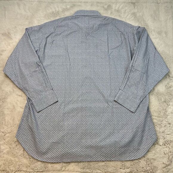 ROBERT TALBOTT Classic 100% Cotton Dress Shirt Size XXL Blue Pattern Button Up - Picture 8 of 8